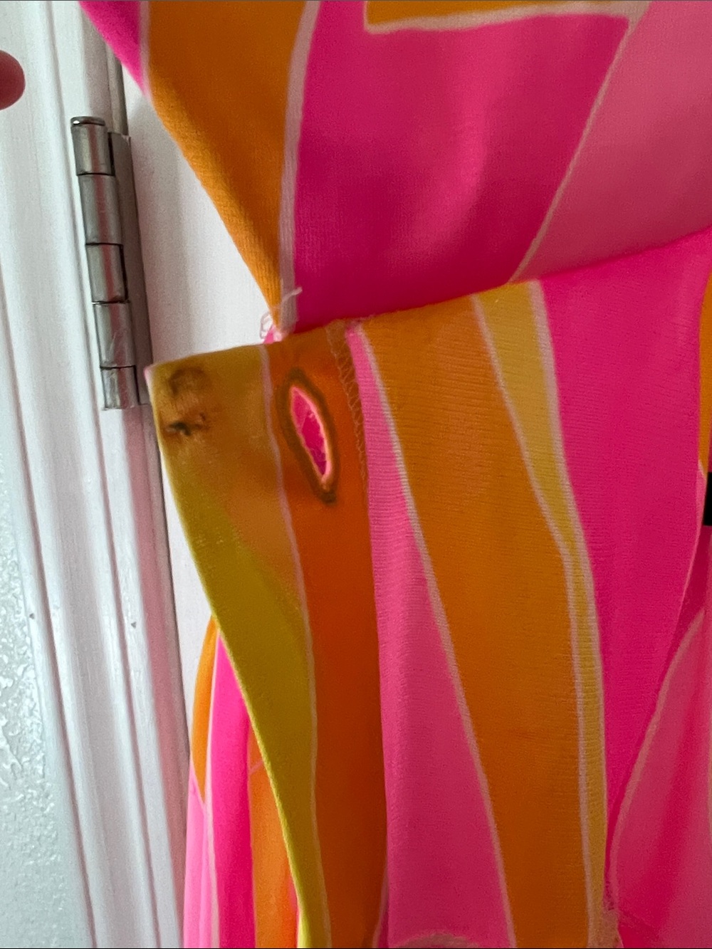 VINTAGE 70s Vera Neumann Formfit Rogers Psychedelic Peignoir Set W Pocket - Picture 5 of 11